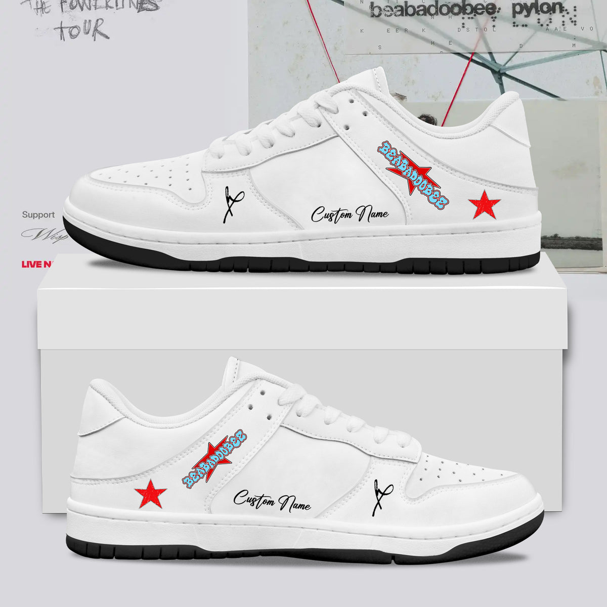 Custom Beabadoobee The Powerlines Tour Sneaker Beabadoobee Special Gift For Friends - Foxy23shop