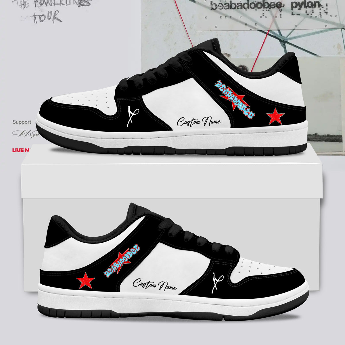 Custom Beabadoobee The Powerlines Tour Sneaker Beabadoobee Unique Gift For Brothers - Foxy23shop