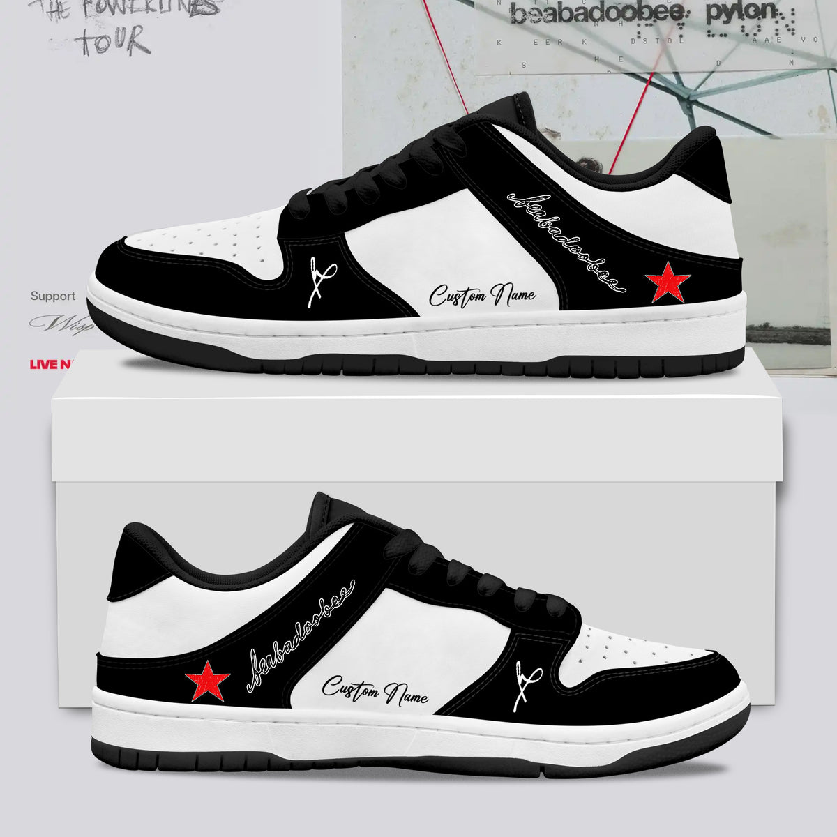 Custom Beabadoobee The Powerlines Tour Sneaker Beabadoobee Unique Gift For Friends - Foxy23shop