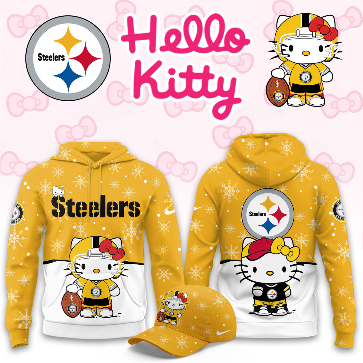 Pittsburgh Steelers x Hello Kitty 2026 Hoodie 2026 Steelers Apparel Gift For Fans - Foxy23shop