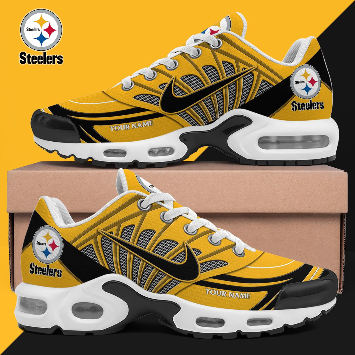 Personalized Pittsburgh Steelers 2026 Football Sneakers Pittsburgh Steelers Merch Gift For Brothers - Foxy23shop