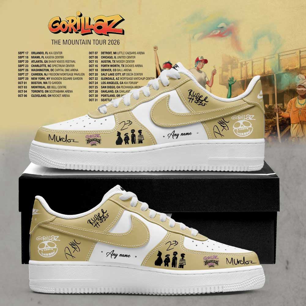 Custom Gorillaz The Mountain Tour 2026 2027 Sneakers Gorillaz Merch Gifts Idea For Fans - Foxy23shop