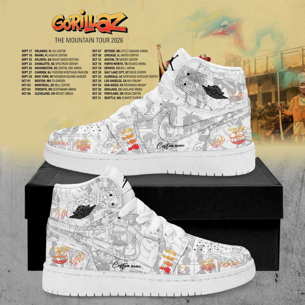 Personalized Gorillaz The Mountain Tour 2026 2027 Sneaker Best Gorillaz Shoes - Foxy23shop