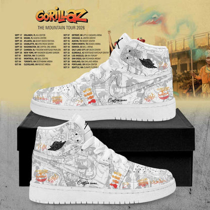 Personalized Gorillaz The Mountain Tour 2026 2027 Sneaker Best Gorillaz Shoes - Foxy23shop