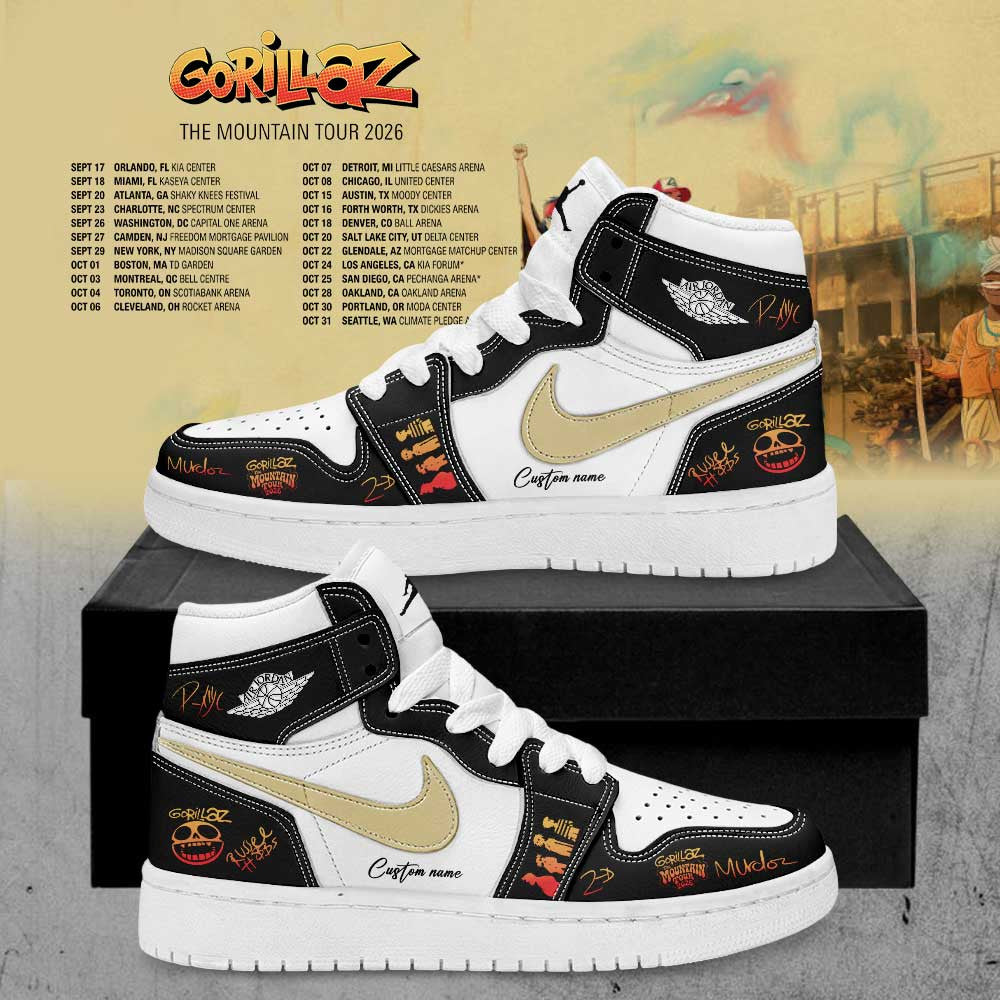 Personalized Gorillaz The Mountain Tour 2026 2027 Sneaker Gorillaz Merchandise - Foxy23shop