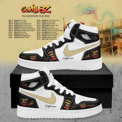 Personalized Gorillaz The Mountain Tour 2026 2027 Sneaker Gorillaz Merchandise - Foxy23shop