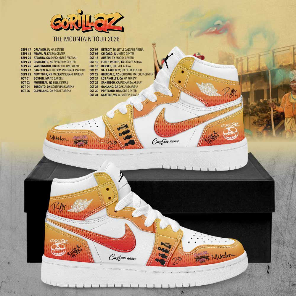 Personalized Gorillaz The Mountain Tour 2026 2027 Sneakers Gorillaz Shoes Gift For Brother - Foxy23shop