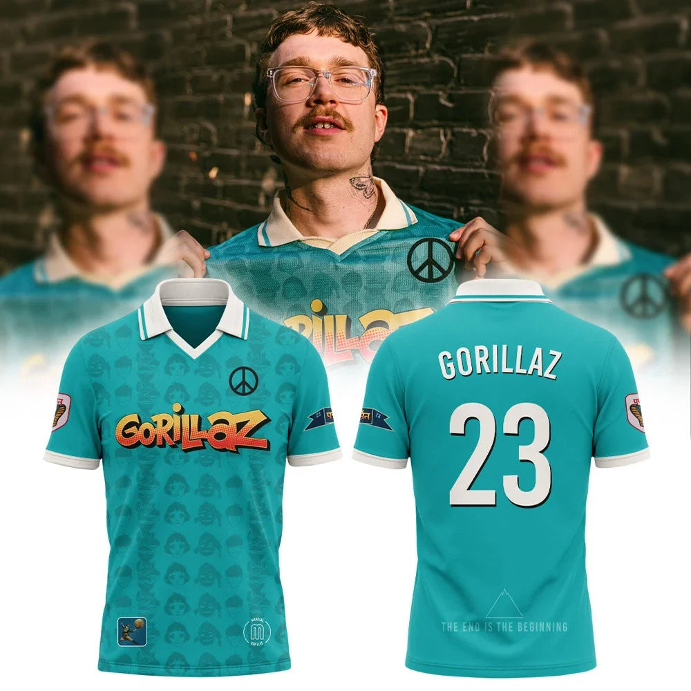 Gorillaz x Mundial Merch The Mountain Tour 2026 V-Neck Shirt Gifts For Rock Enthusiasts - Foxy23shop