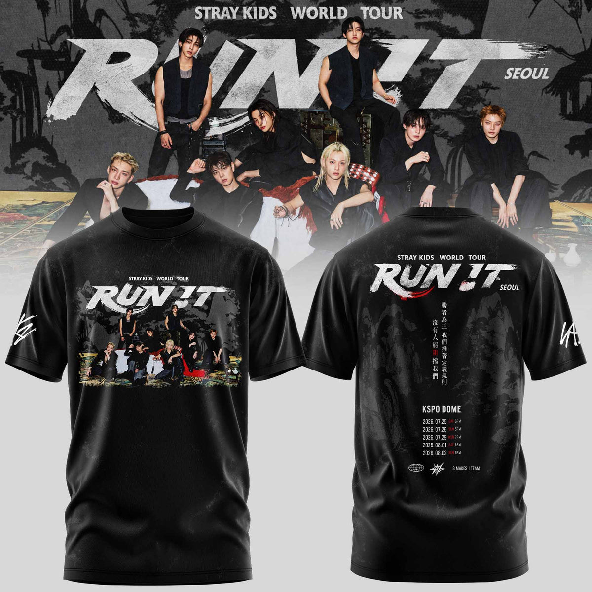 Stray Kids Merch Run It World Tou 2026 Shirt Presents Idea For Stay - Foxy23shop