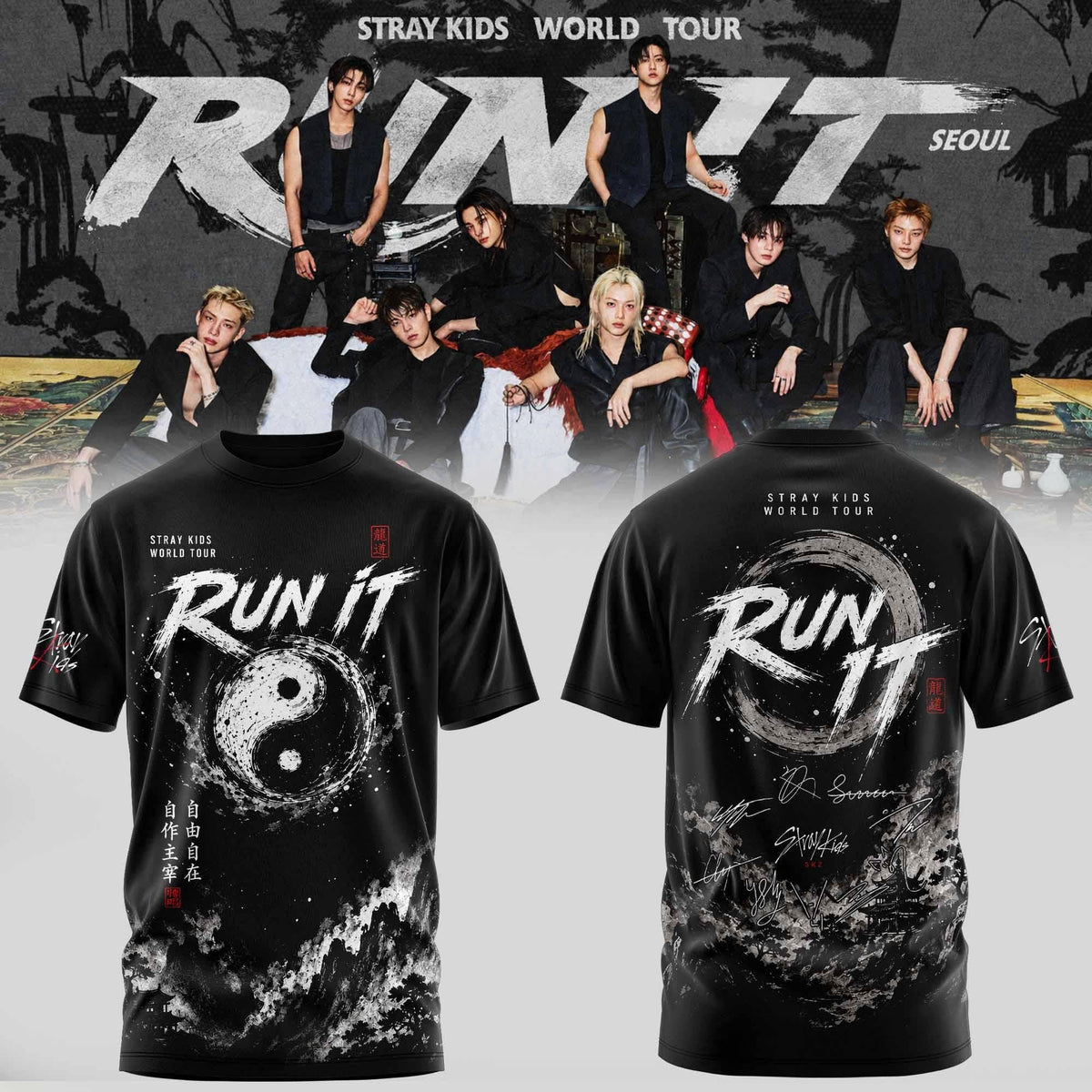 Stray Kids Run It World Tour 2026 T-Shirt Best Stray Kids Clothes Birthday Gifts For Stay - Foxy23shop