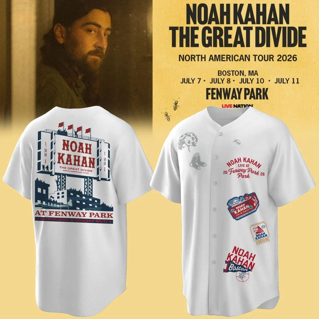 Boston Red Sox X Noah Kahan The Great Divide Jersey Shirt MLB Merch Gift For Fans - Foxy23shop
