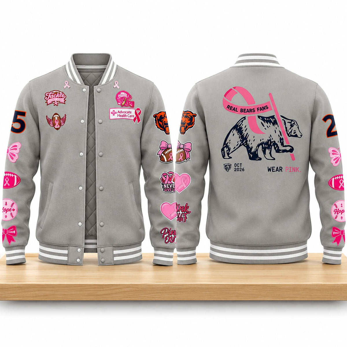 Chicago Bears Merch Real Bears Fans Wear Pink 2026 Jacket Best Gifts For Football Lovers - Foxy23shop