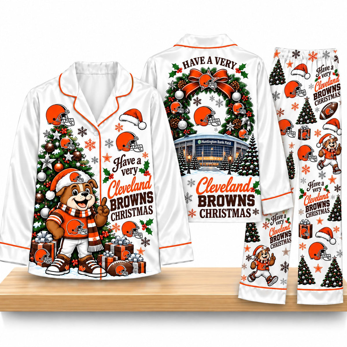 Cleveland Browns Christmas Holiday Family Matching Pajamas Set Xmas Clothing Gifts For Wife - Foxy23shop