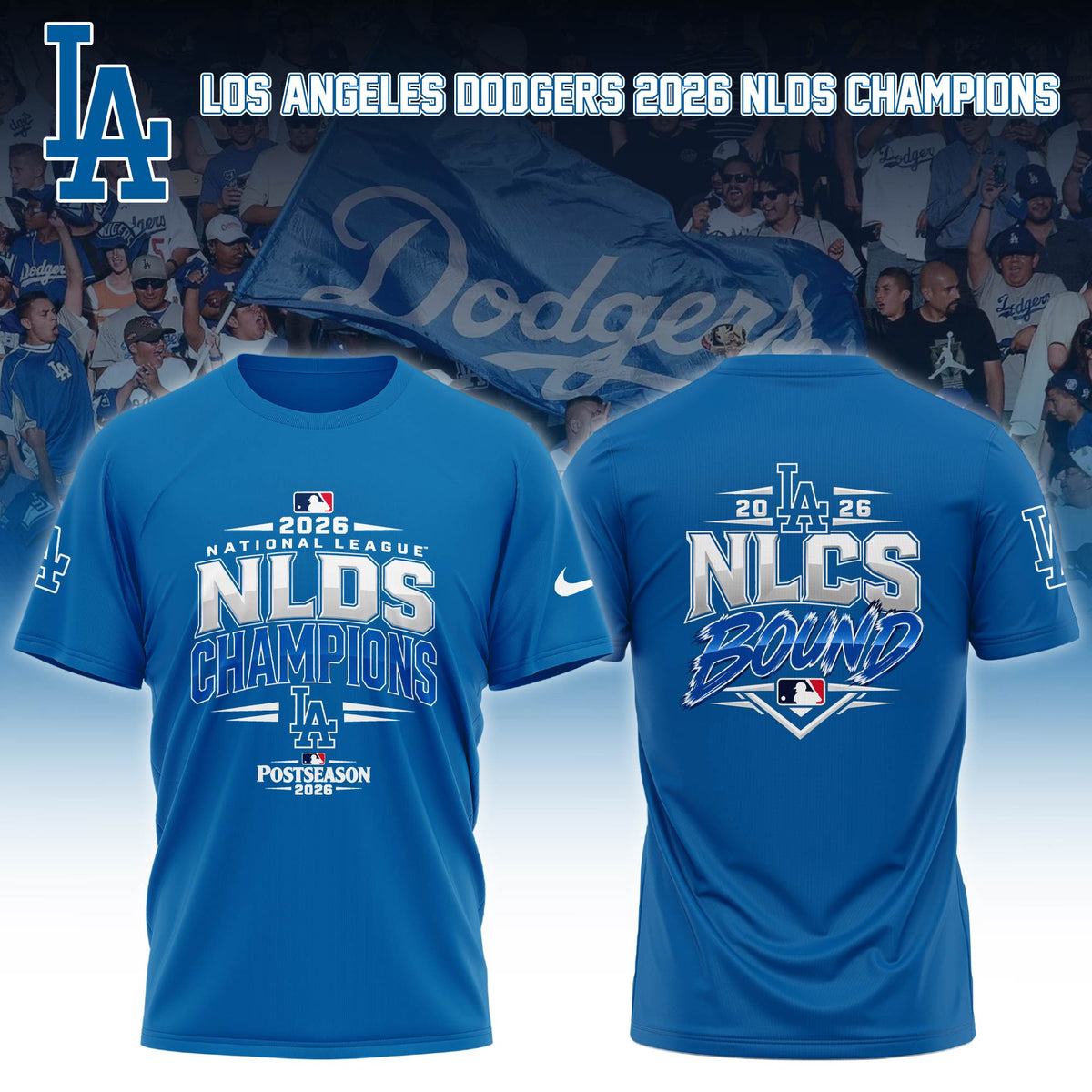 Los Angeles Dodgers Merch 2026 NLCS Champions T-Shirt Unique Gifts For Dodgers Fans - Foxy23shop