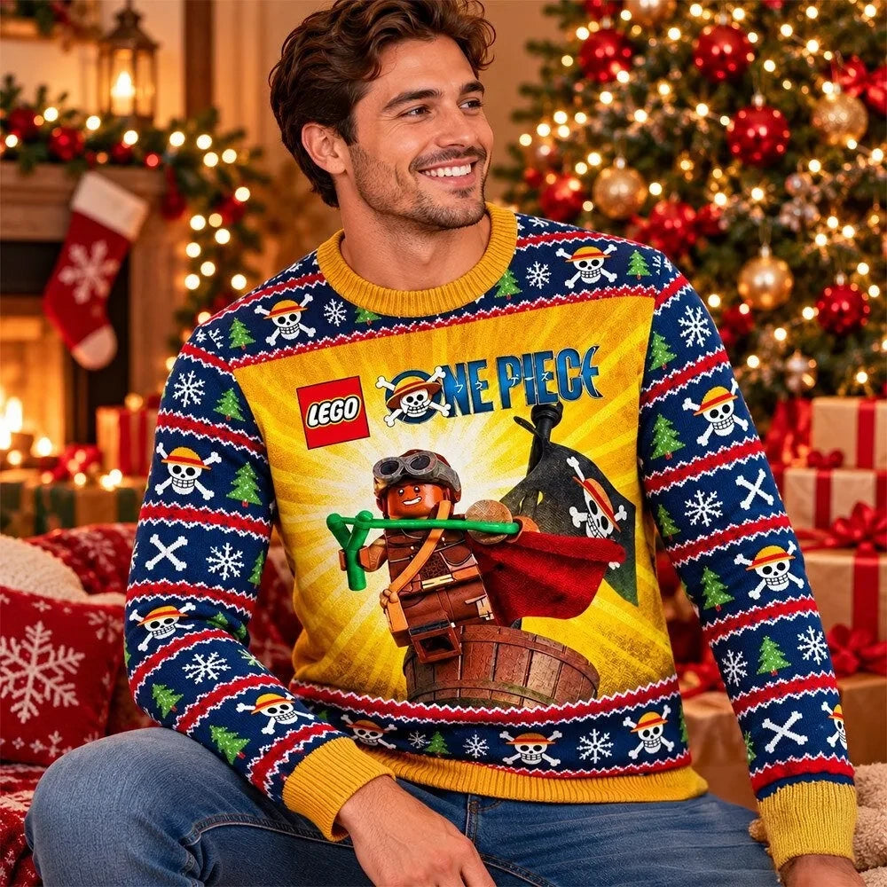 Lego One Piece Usopp Pirate Christmas Ugly Sweater One Piece Christmas Merch Gifts For Anime Lover - Foxy23shop