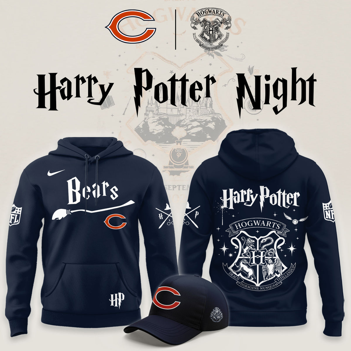 Chicago Bears x Harry Potter Night 2026 Hoodie Present Idea For Bears Fans - Foxy23shop