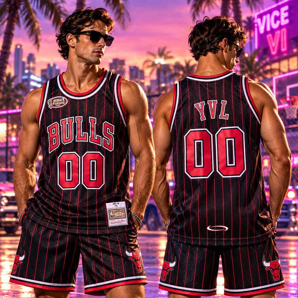 Custom Playboi Carti X Mitchell Ness Merch NBA Chicago Bulls 1995 Jersey Gifts For Sports Fans - Foxy23shop