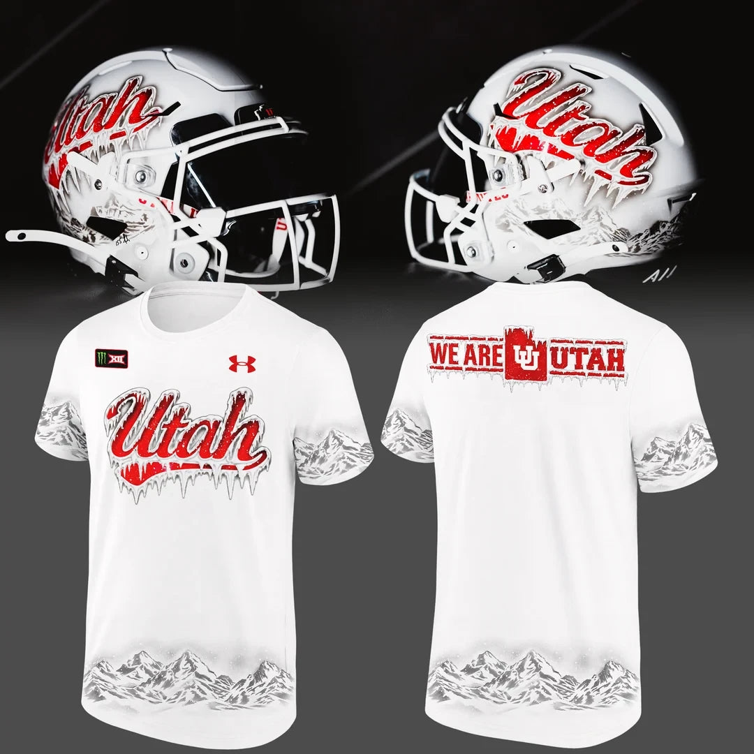 Utah Utes Merch We Are Utah Ice White Out Football T-Shirt Gifts For Football Lovers - Foxy23shop