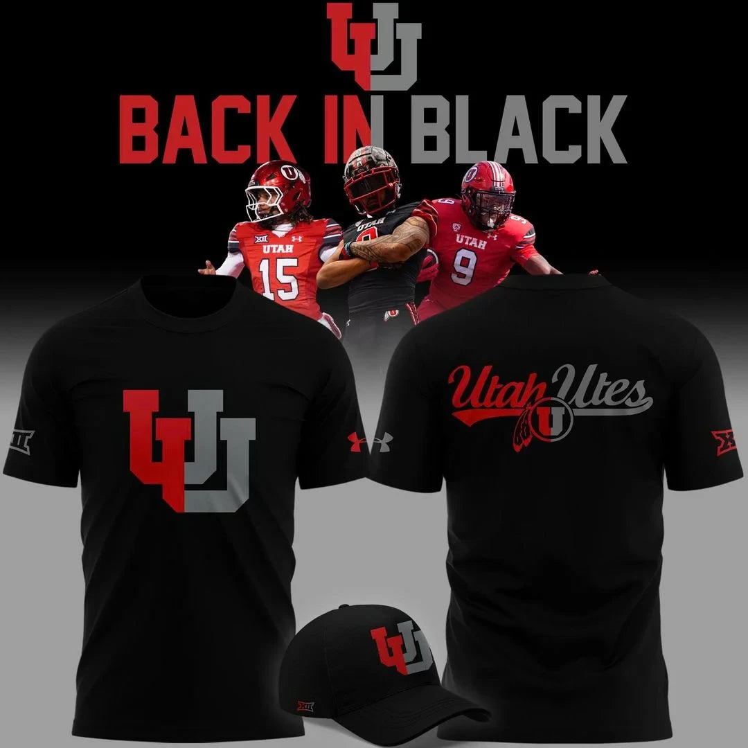 Utah Utes Football Back In Black T-Shirt Utah Utes Merch Football Fan Gear - Foxy23shop