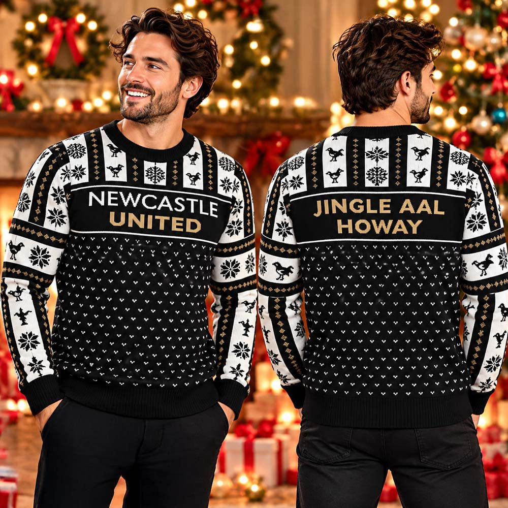 Newcastle United Jingle Aal Howay Christmas Ugly Sweater Newcastle United Xmas Clothing Fan Gear - Foxy23shop