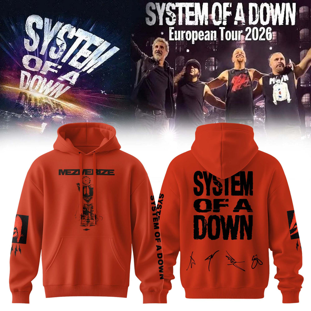 System Of A Down Merch European Tour 2026 Hoodie Presents For System Of A Down Lovers - Foxy23shop