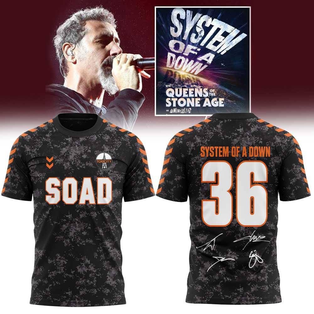 System Of A Down X Olympiastadion Merch European Tour 2026 Signature Shirt Presents For Metalheads - Foxy23shop