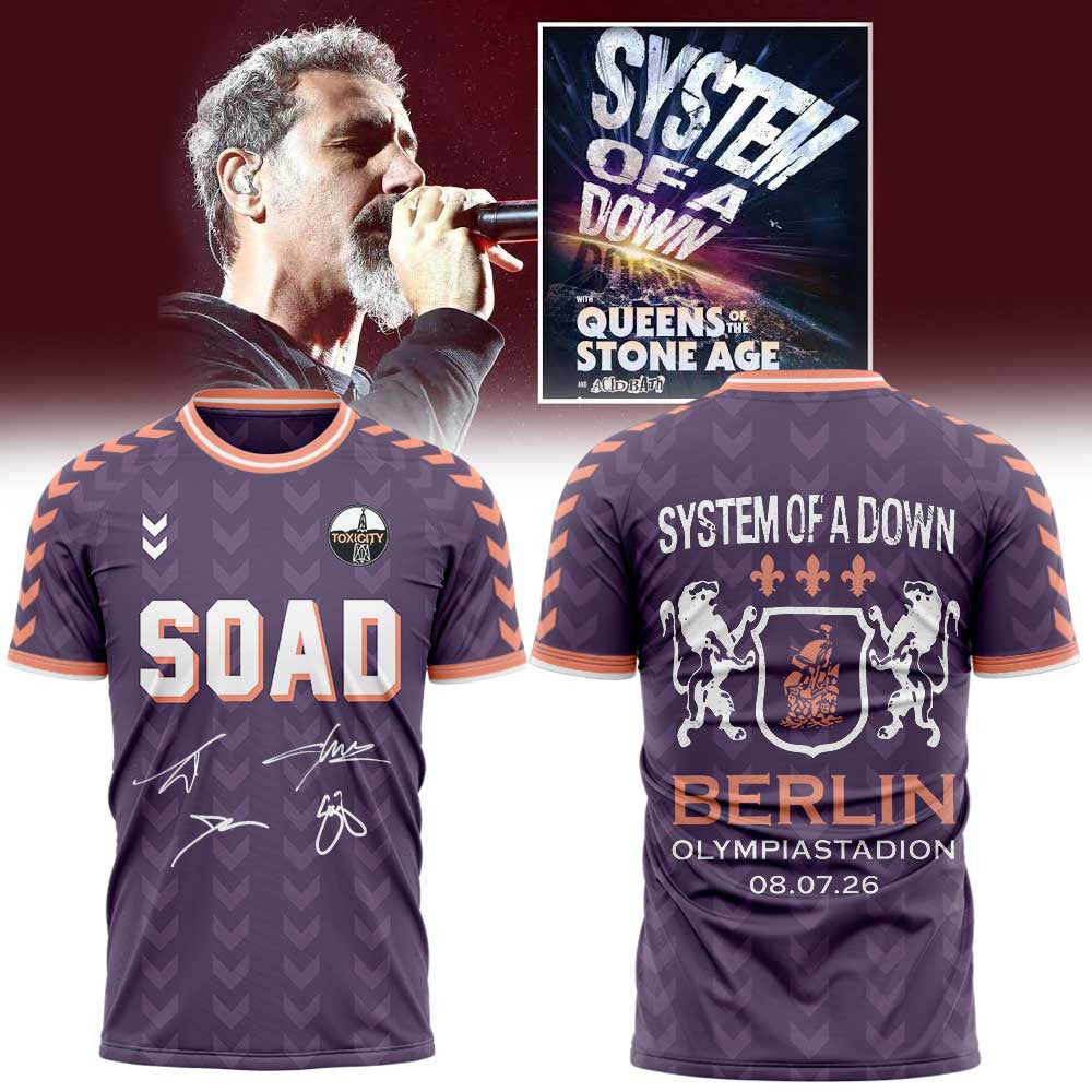 System Of A Down X Olympiastadion Berlin European Tour 2026 T-Shirt Gift For System Of A Down Lover - Foxy23shop