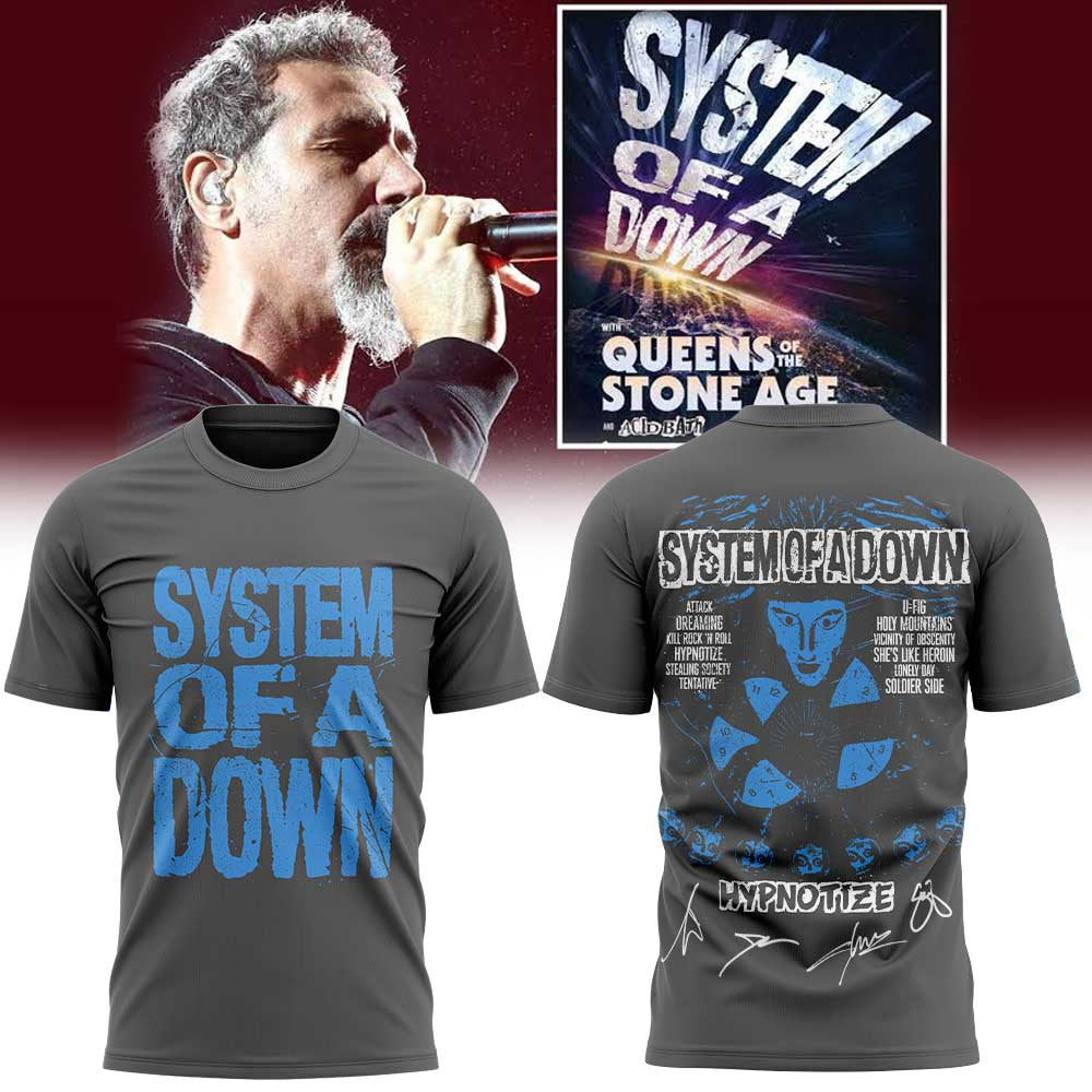 System Of A Down Merch European Tour 2026 Signature Shirt Gift Ideas For Metalheads - Foxy23shop