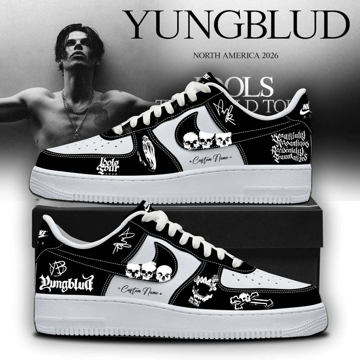 Custom Yungblud Idols World Tour 2026 Signature Shoes Yungblud Fan Merch Gift For Brother - Foxy23shop