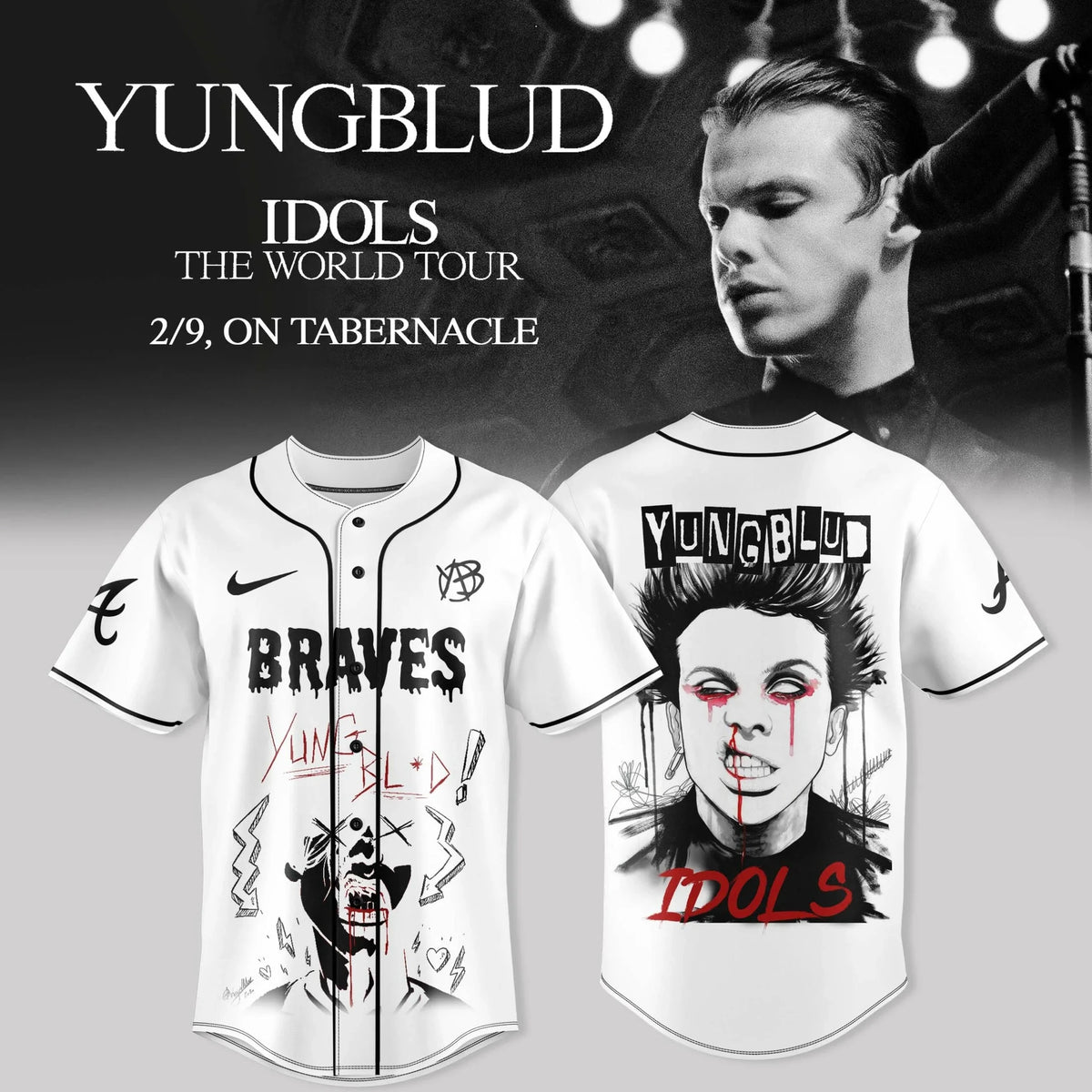 Atlanta Braves X Yungblud Merch Idols World Tour 2026 Jersey Gifts For Braves Fans - Foxy23shop