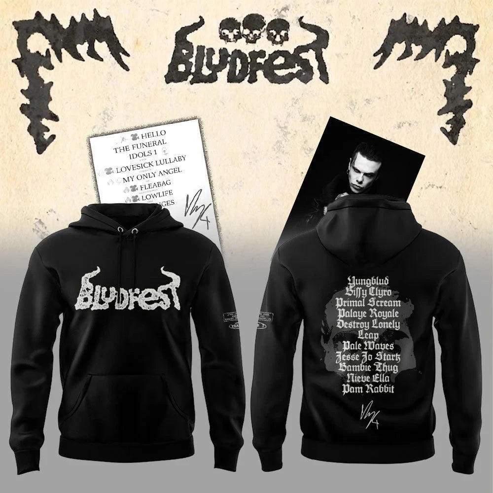 Yungblud Merch Bludfest 2026 Festival Hoodie Best Gifts For Black Hearts Club - Foxy23shop