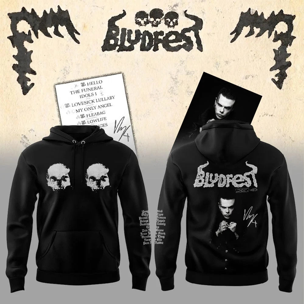 Yungblud Merch Bludfest 2026 Festival Hoodie Black Hearts Club Presents - Foxy23shop