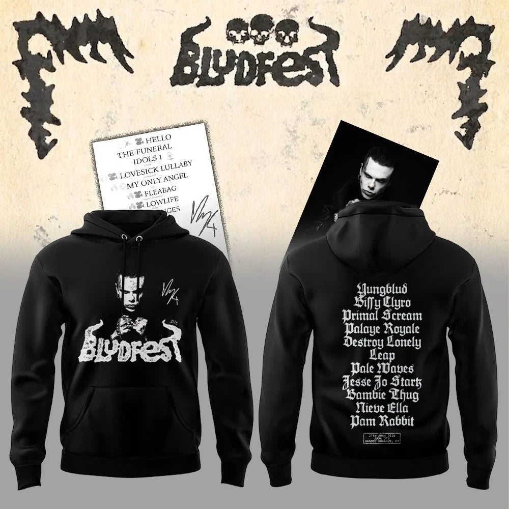 YUNGBLUD Merch Bludfest 2026 Festival Lineup Hoodie Best Gifts For Yungblud Lovers - Foxy23shop