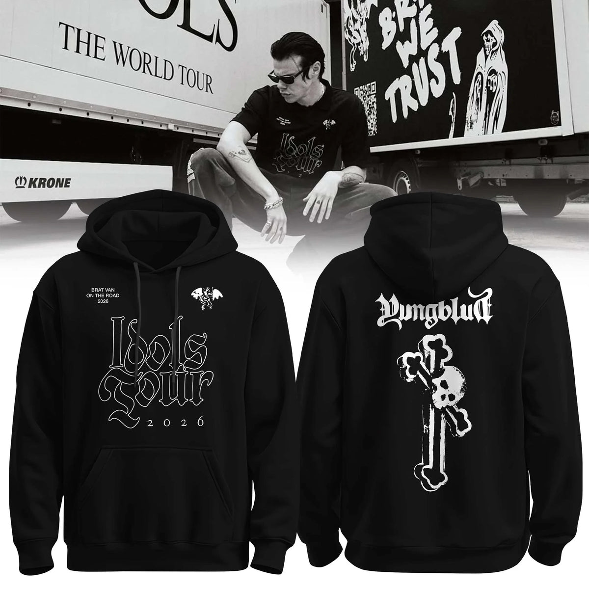 Yungblud Merch Idols World Tour 2026 Hoodie Best Gifts For Black Hearts Club - Foxy23shop