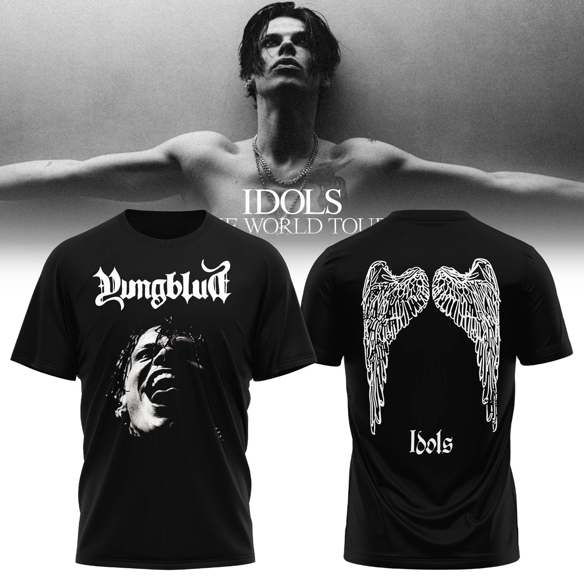 Yungblud Merch Idols World Tour 2026 Shirt Unique Gifts For Black Hearts Club - Foxy23shop