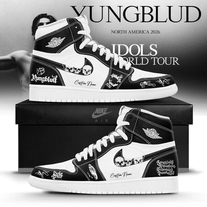 Personalized Yungblud Idols World Tour 2026 Shoes Yungblud Merch Gift Idea For Black Hearts Club - Foxy23shop