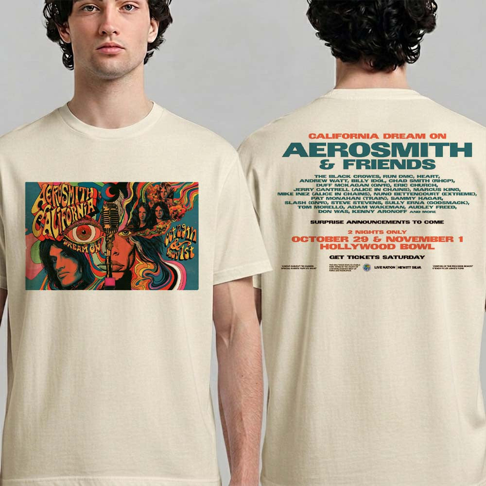 California Dream On Aerosmith And Friends 2 Nights Concert T-Shirt Gifts For Music Lovers - Foxy23shop
