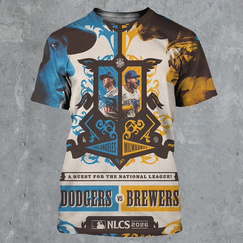 MLB Los Angeles Dodgers Vs Milwaukee Brewers NLCS 2026 Matchup T-Shirt Baseball Fans Gifts - Foxy23shop