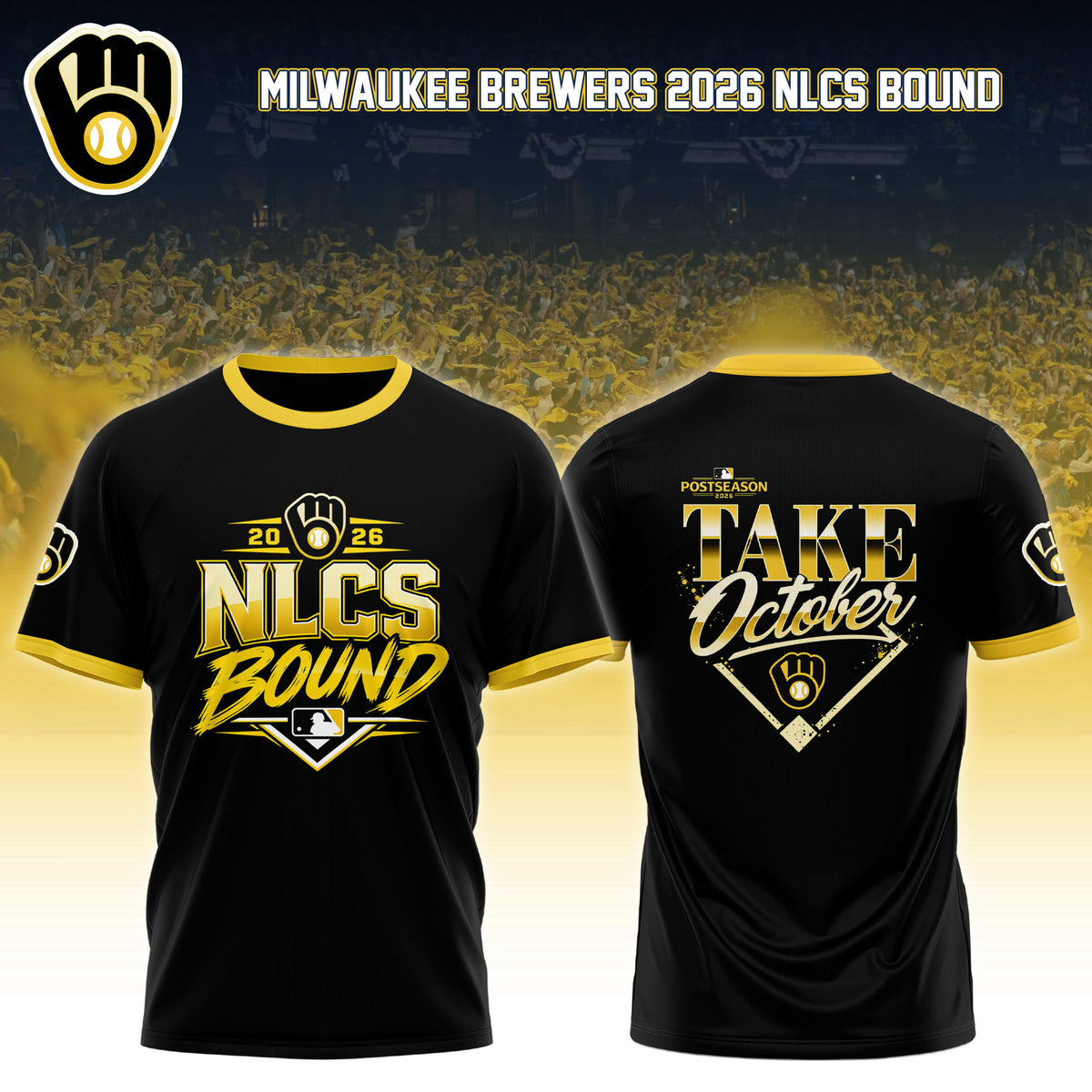 Milwaukee Brewers 2026 NLCS Bound T-Shirt Milwaukee Brewers Merch Fan Gear - Foxy23shop