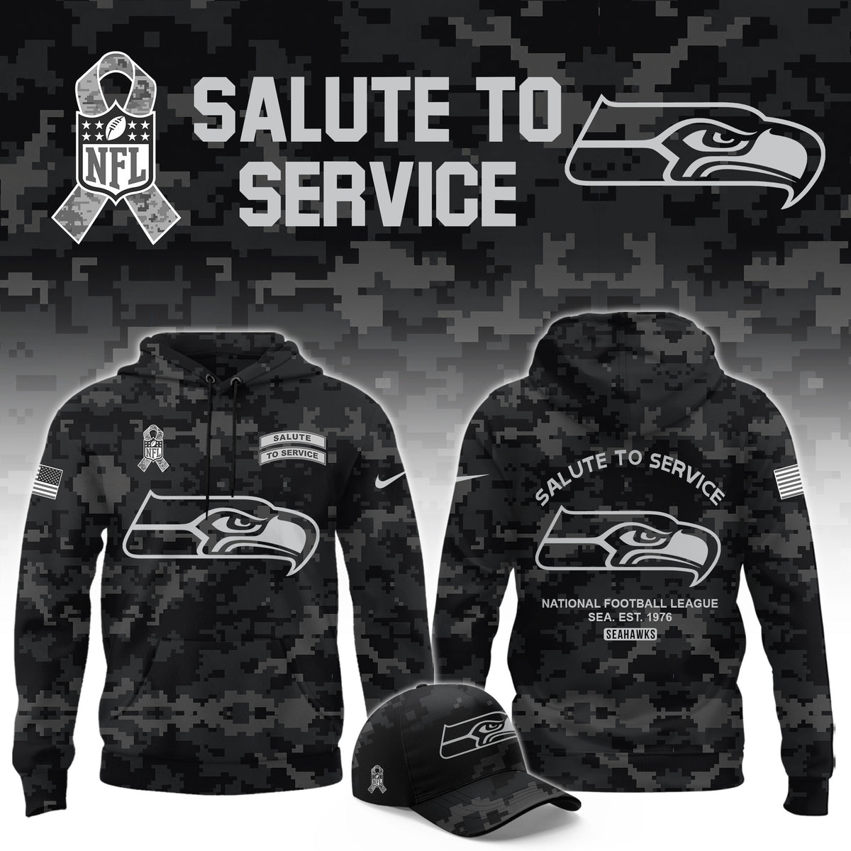 Seattle Seahawks 2026 Salute To Service Hoodie Best Presents For The 12s - Foxy23shop