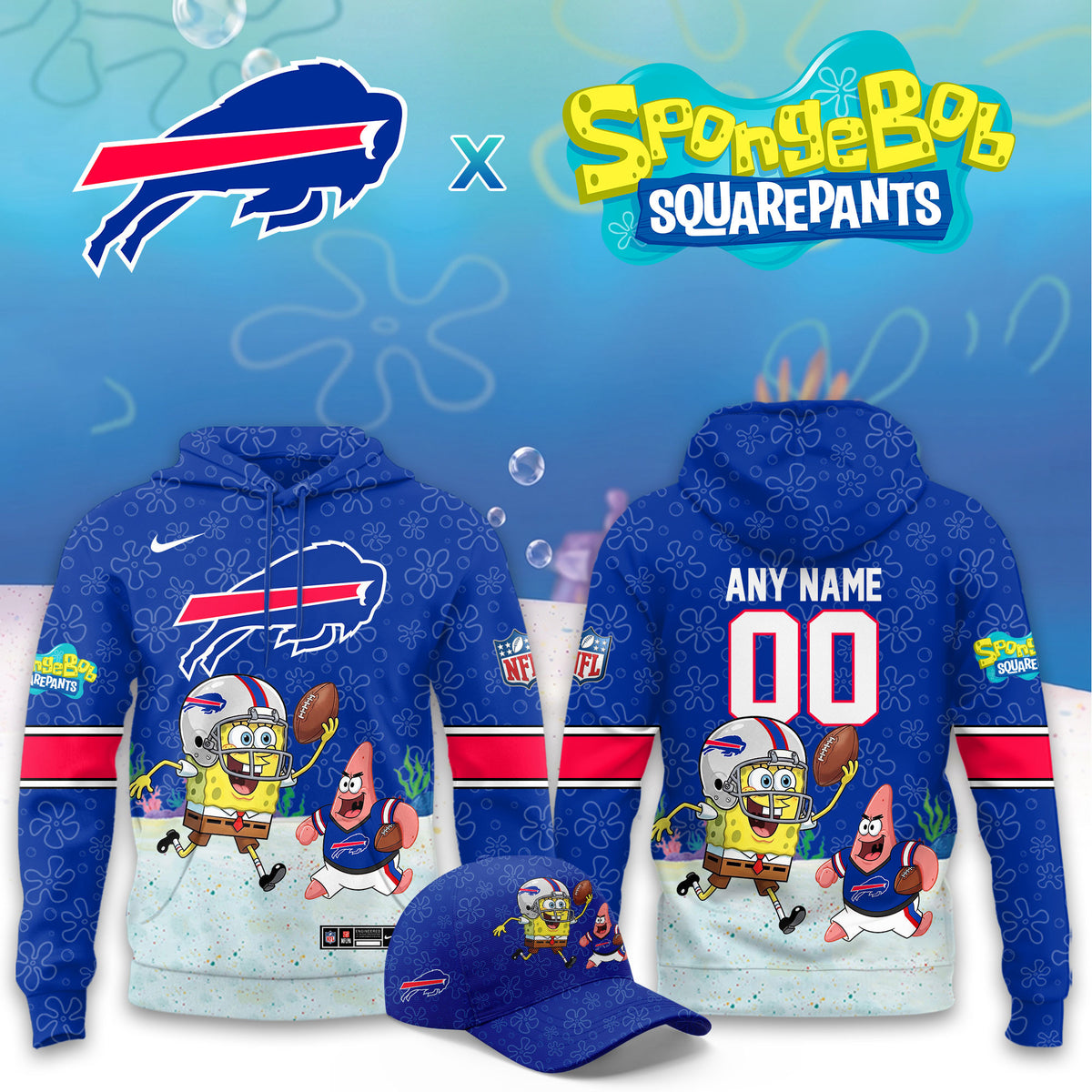Custom Baltimore Ravens X Spngebob Squarepants Hoodie Baltimore Ravens Merch Fan Gear - Foxy23shop