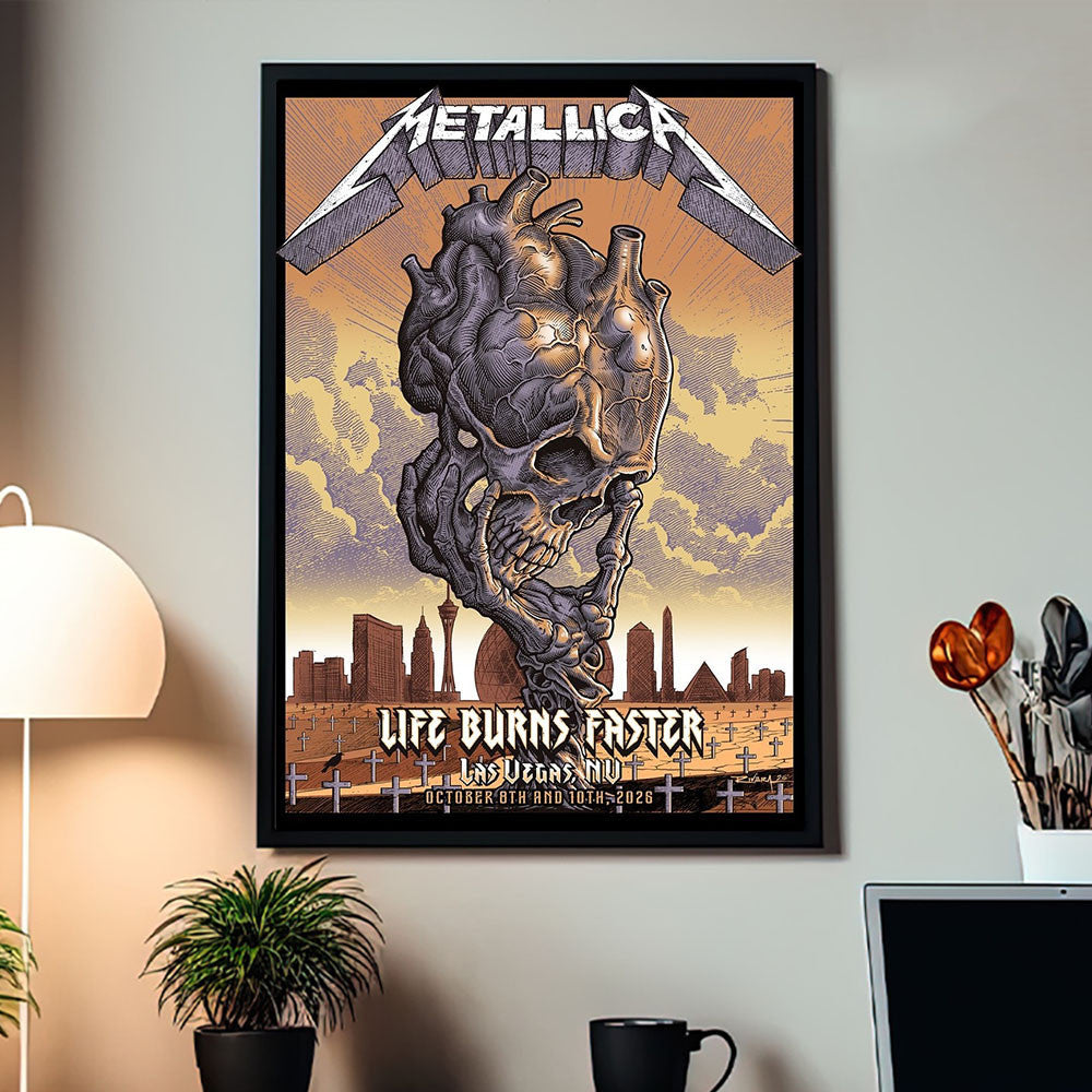 Metallica Life Burns Faster Tour Las Vegas NV 2026 Event Poster Metallica Concert Poster Unique Fan Gifts - Foxy23shop
