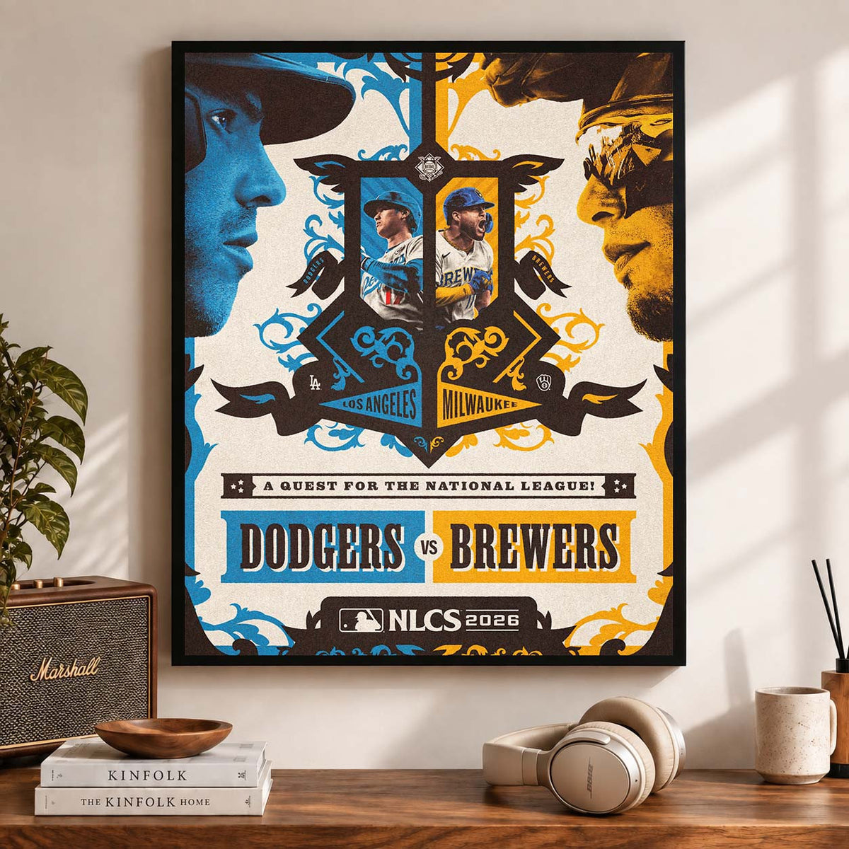 MLB Los Angeles Dodgers Vs Milwaukee Brewers NLCS 2026 Matchup Poster MLB Game Day Poster - Foxy23shop
