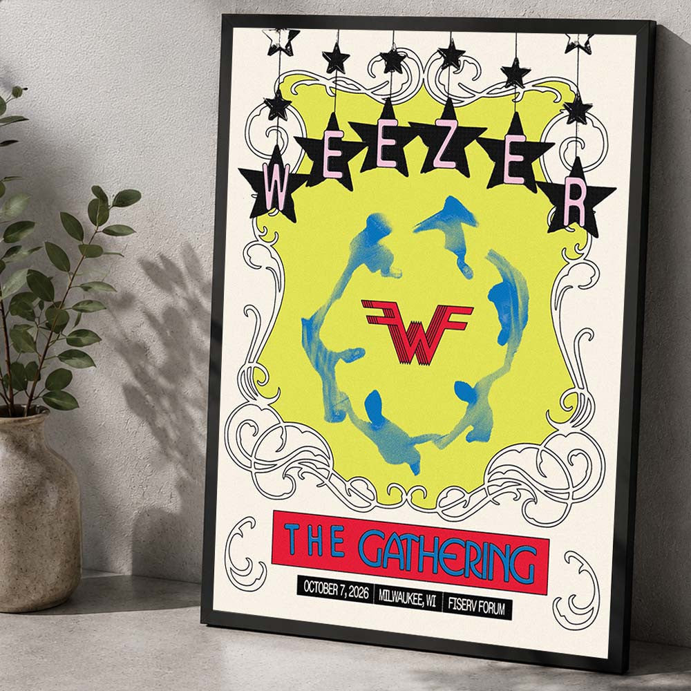 Weezer Milwaukee WI Event Poster Weezer Concert Poster Rock Lover Presents - Foxy23shop
