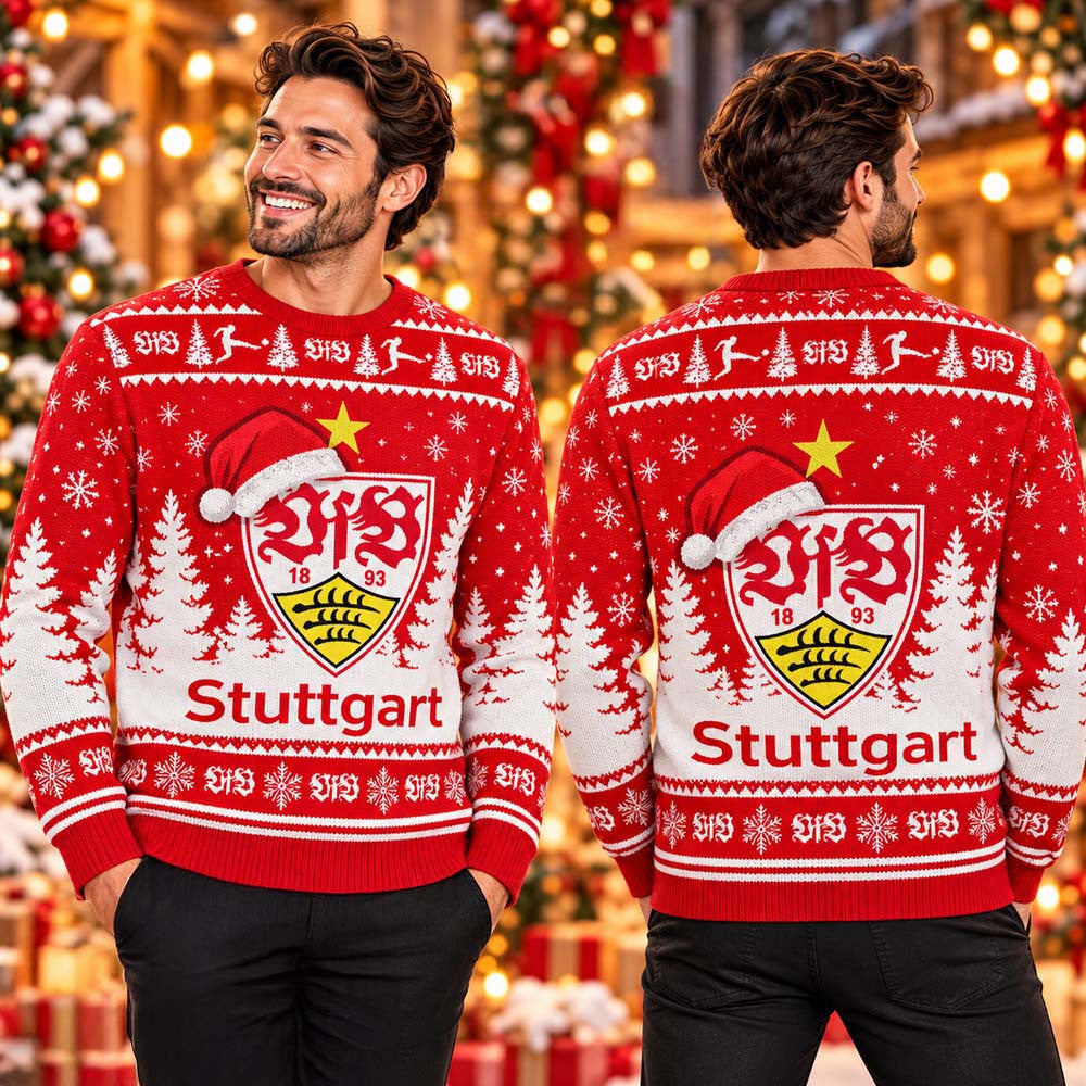 VfB Stuttgart Christmas Santa Ugly Christmas Sweater VfB Stuttgart Christmas Apparel Xmas Gifts For Fan - Foxy23shop