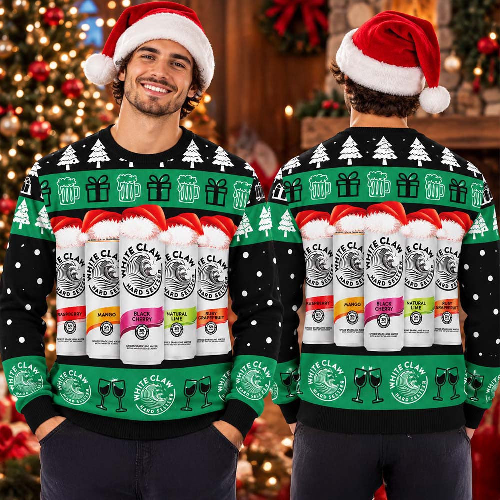 White Claw Hard Seltzer Xmas Holiday Christmas Ugly Sweater Xmas Clothing Gifts For Husband - Foxy23shop