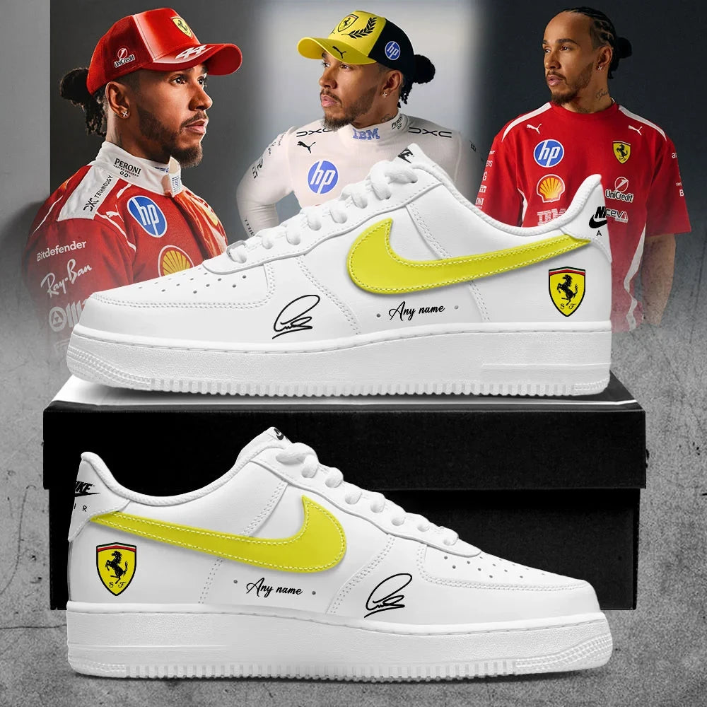 Custom Lewis Hamilton Sneaker Scuderia Ferrari Special Gift For Motorsport Fans - Foxy23shop