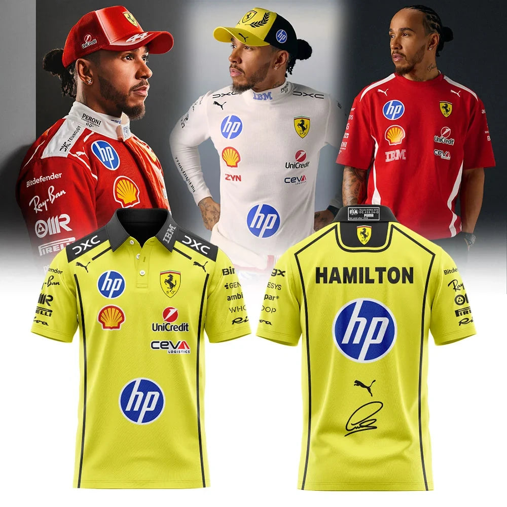 Lewis Hamilton Polo Shirt Scuderia Ferrari Clothes Unique Gift For Motorsport Fans - Foxy23shop