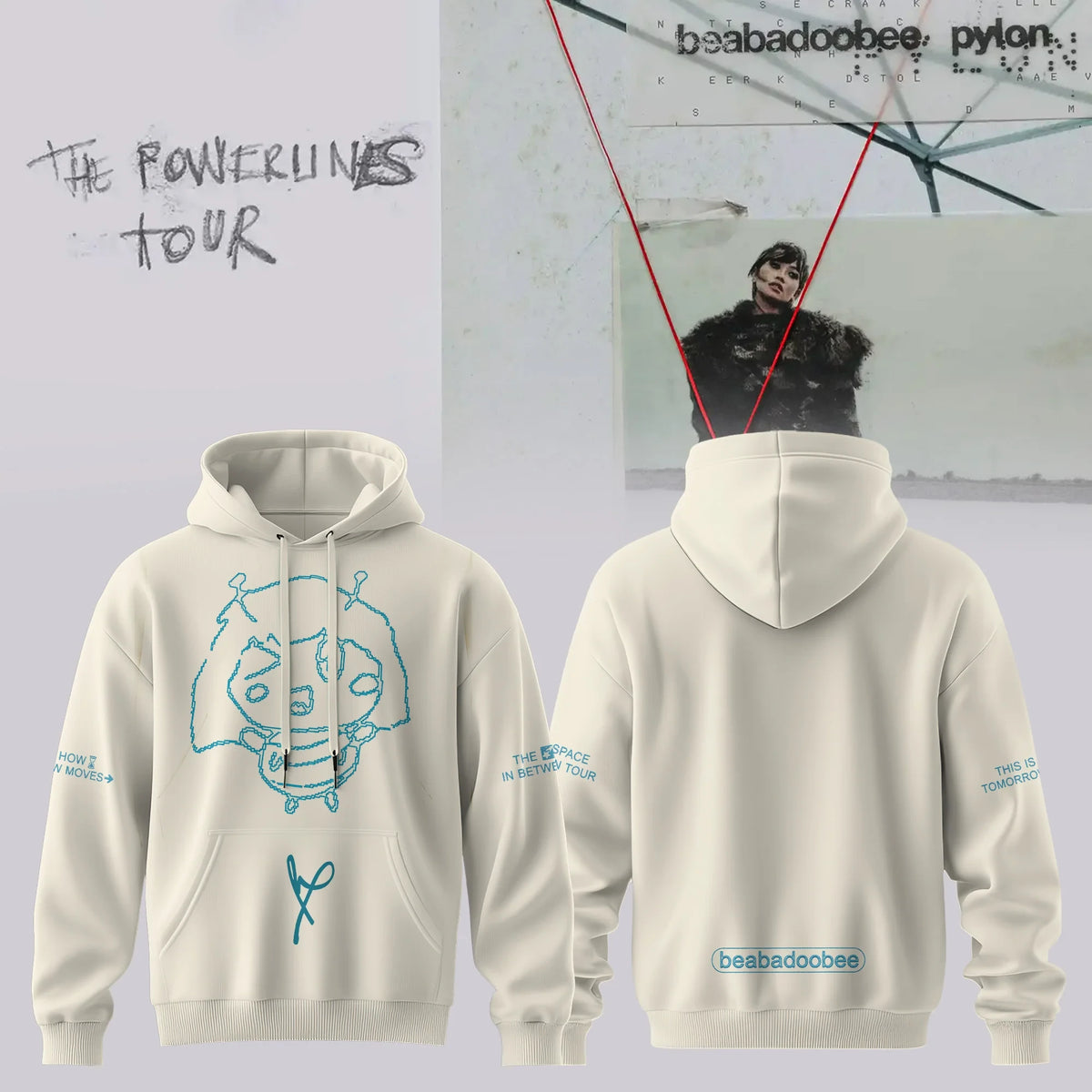 Beabadoobee Merch The Powerlines Tour Hoodie Beabadoobee Hooded Sweatshirt Fan Gifts - Foxy23shop