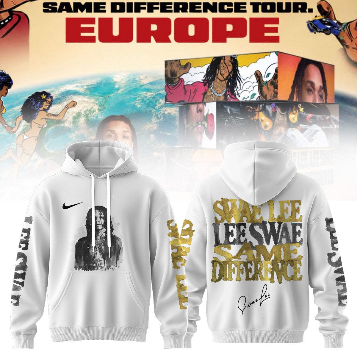 Swae Lee Merch Same Difference Tour Europe Hoodie Cool Gifts For Rap Lovers - Foxy23shop